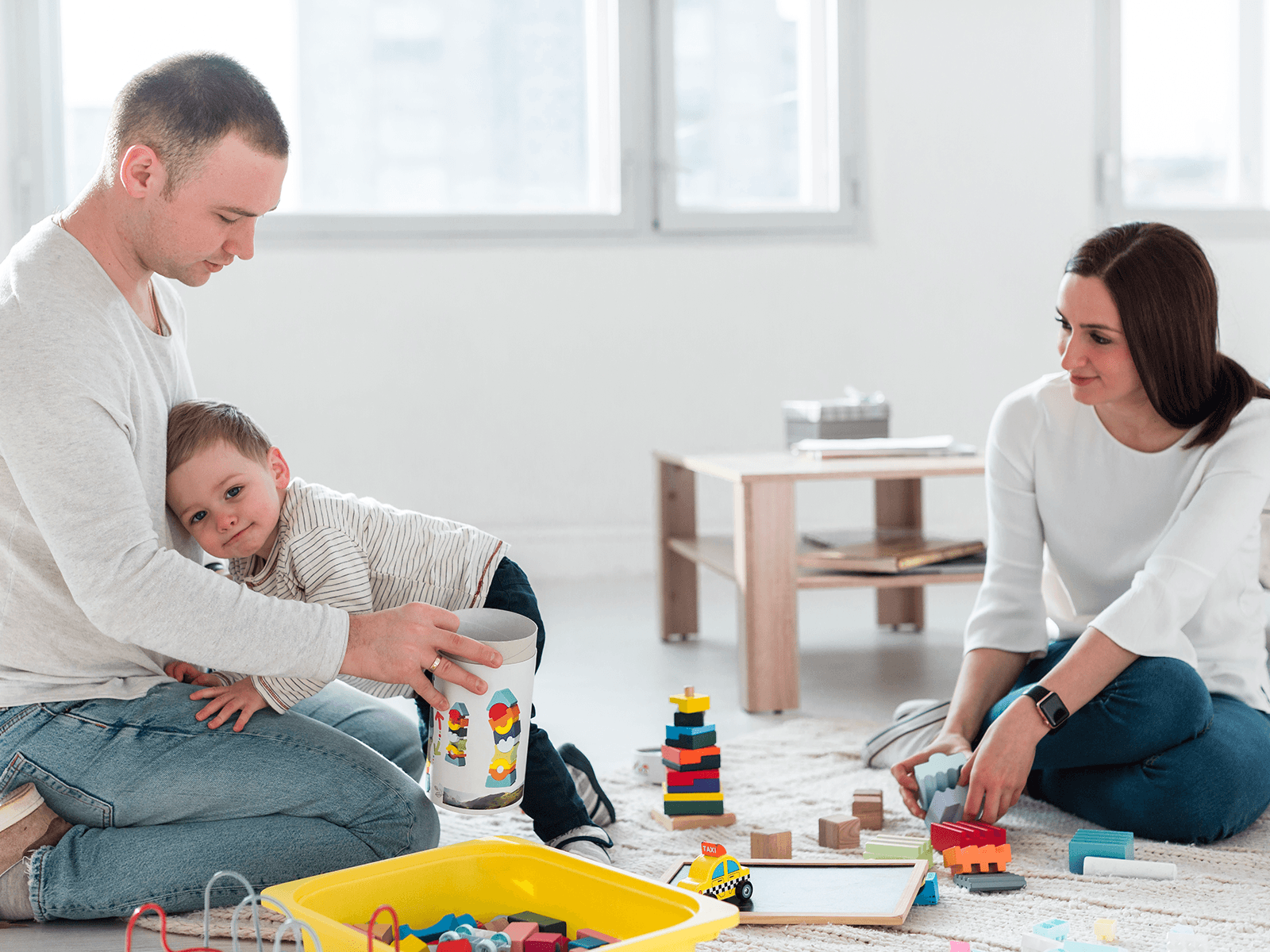 Family receiving support and guidance