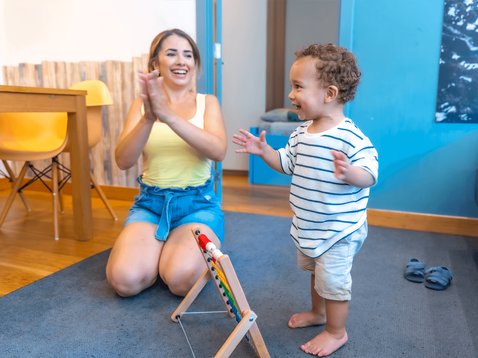 Young child receiving early ABA support