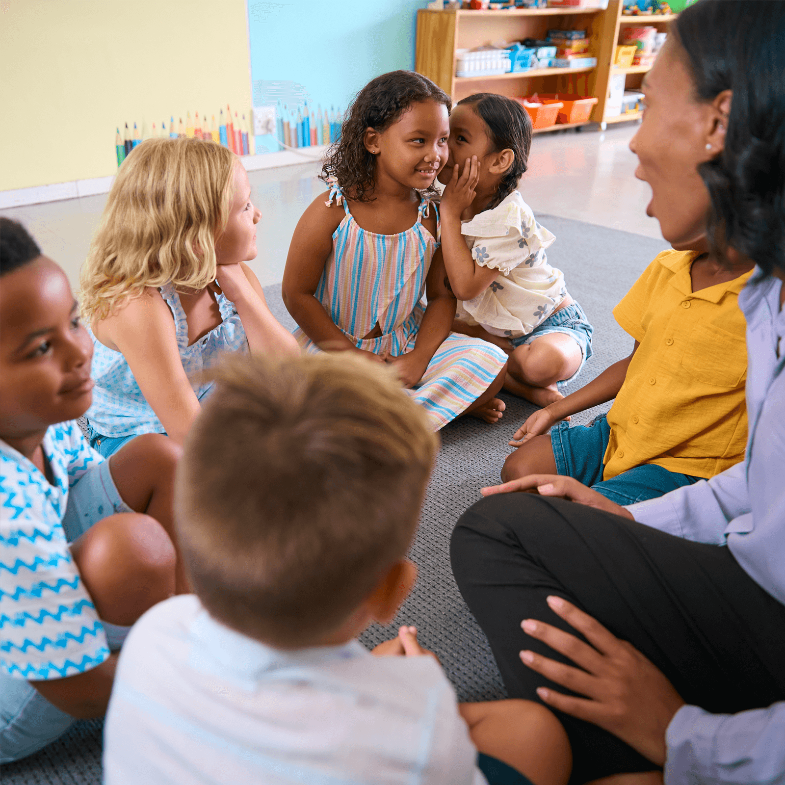 Children participating in an autism social skills group